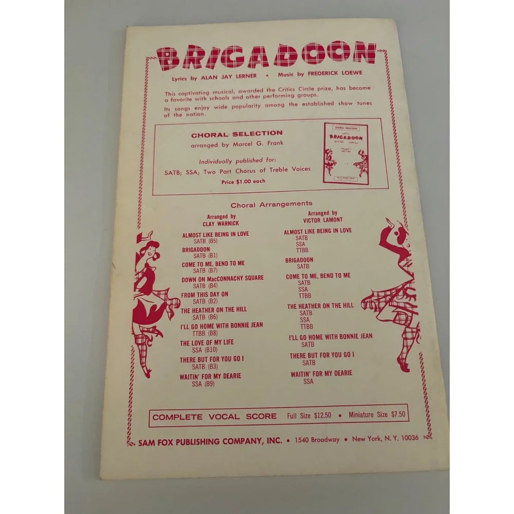 Man of‎ La Mancha Choral Sheet Music Mixed Voices S.A.T.B. Sam Fox Publishing